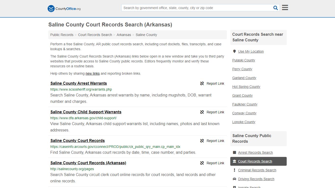 Saline County Court Records Search (Arkansas) - County Office