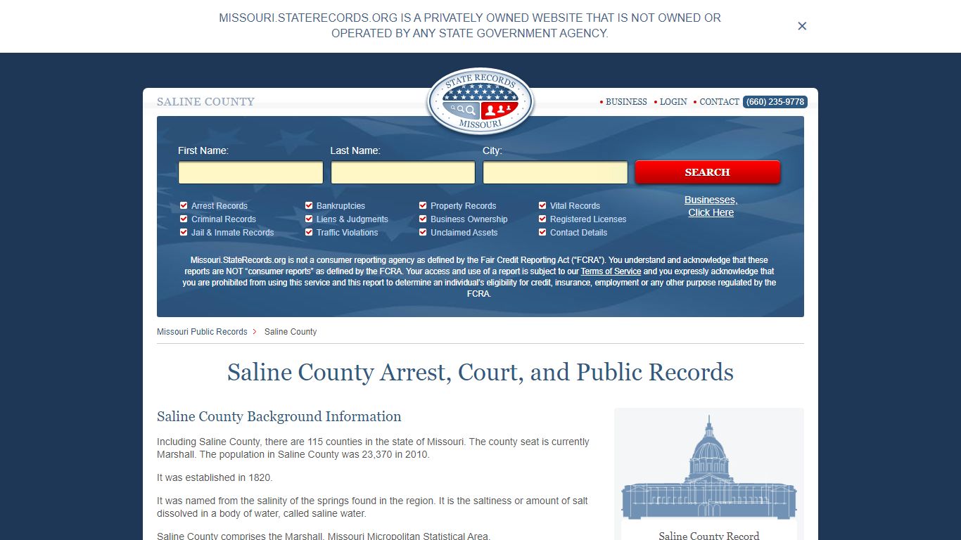 Saline County Arrest, Court, and Public Records